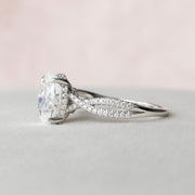 Hidden Halo Oval Cut Diamond Alternative Ring